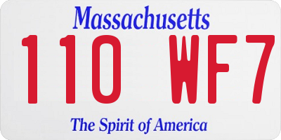 MA license plate 110WF7