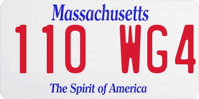 MA license plate 110WG4