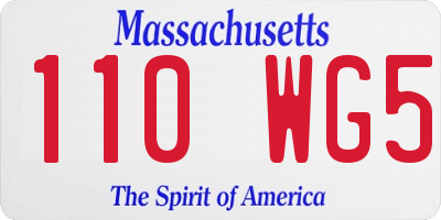 MA license plate 110WG5