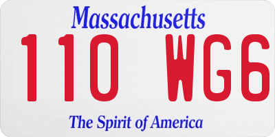 MA license plate 110WG6