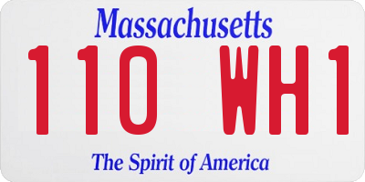 MA license plate 110WH1