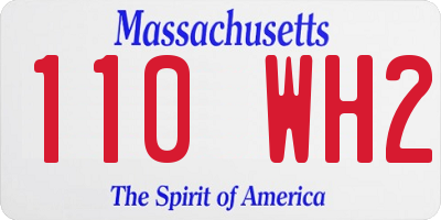 MA license plate 110WH2
