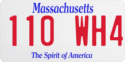 MA license plate 110WH4
