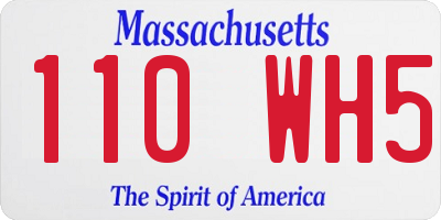 MA license plate 110WH5