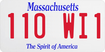 MA license plate 110WI1