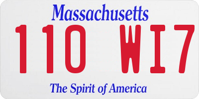 MA license plate 110WI7