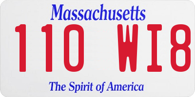 MA license plate 110WI8