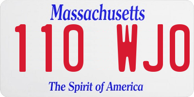 MA license plate 110WJ0