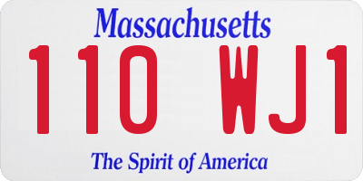 MA license plate 110WJ1