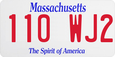 MA license plate 110WJ2