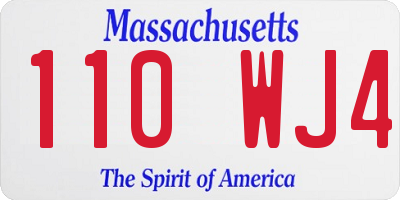 MA license plate 110WJ4