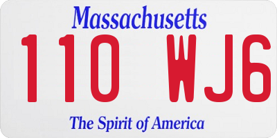 MA license plate 110WJ6