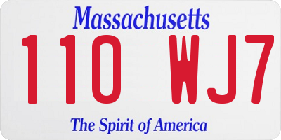 MA license plate 110WJ7