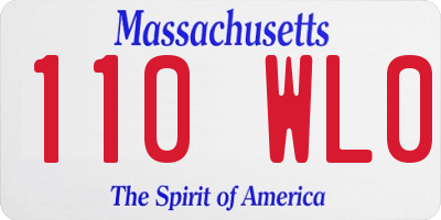 MA license plate 110WL0