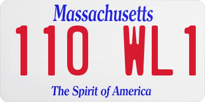 MA license plate 110WL1