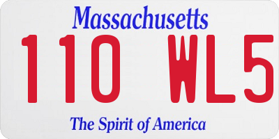 MA license plate 110WL5