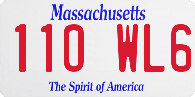 MA license plate 110WL6