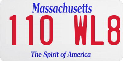 MA license plate 110WL8