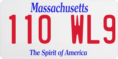 MA license plate 110WL9