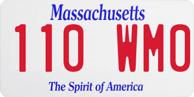 MA license plate 110WM0