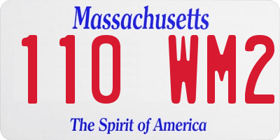 MA license plate 110WM2