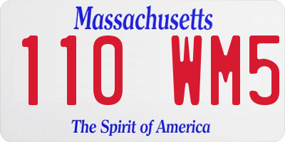 MA license plate 110WM5