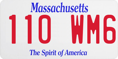 MA license plate 110WM6