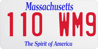 MA license plate 110WM9