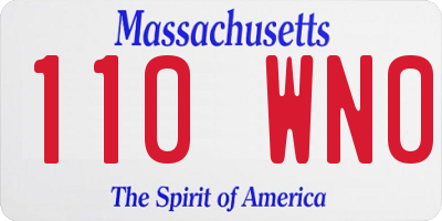 MA license plate 110WN0