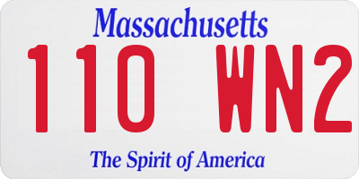 MA license plate 110WN2