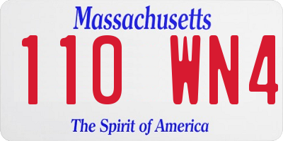 MA license plate 110WN4