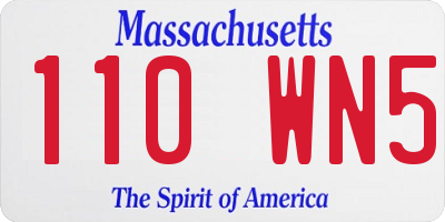 MA license plate 110WN5