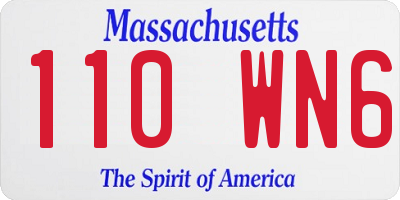 MA license plate 110WN6