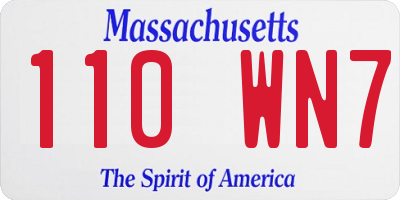 MA license plate 110WN7