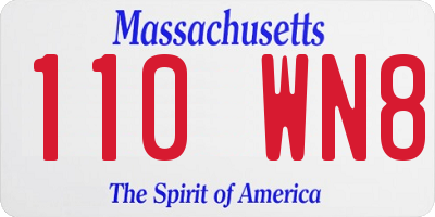MA license plate 110WN8