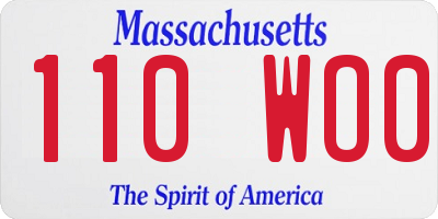 MA license plate 110WO0