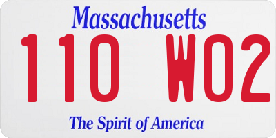 MA license plate 110WO2