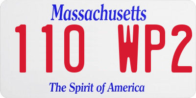 MA license plate 110WP2