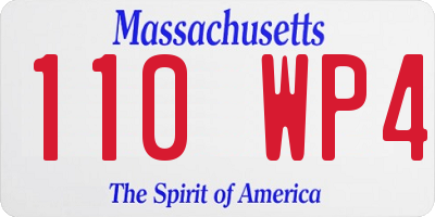 MA license plate 110WP4