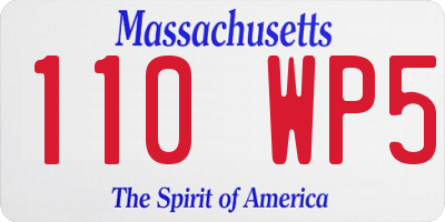 MA license plate 110WP5