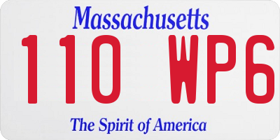 MA license plate 110WP6