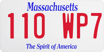 MA license plate 110WP7