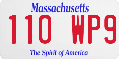 MA license plate 110WP9