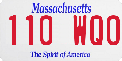 MA license plate 110WQ0