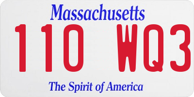 MA license plate 110WQ3