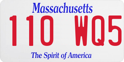 MA license plate 110WQ5