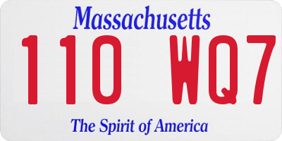 MA license plate 110WQ7