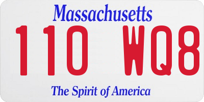 MA license plate 110WQ8