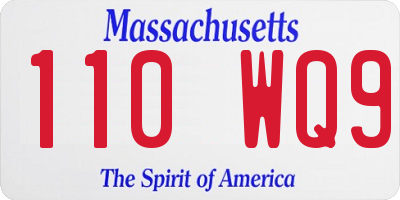 MA license plate 110WQ9