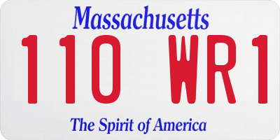 MA license plate 110WR1